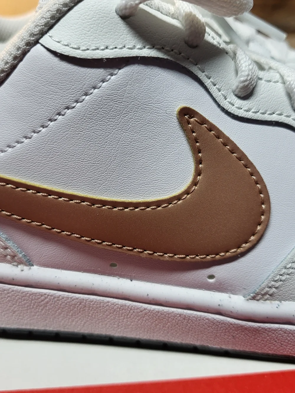 NEW Nike Court Borough Low 2 (GS) White/Metallic Red Bronze Shoes Sz 5Y Womn 7.5